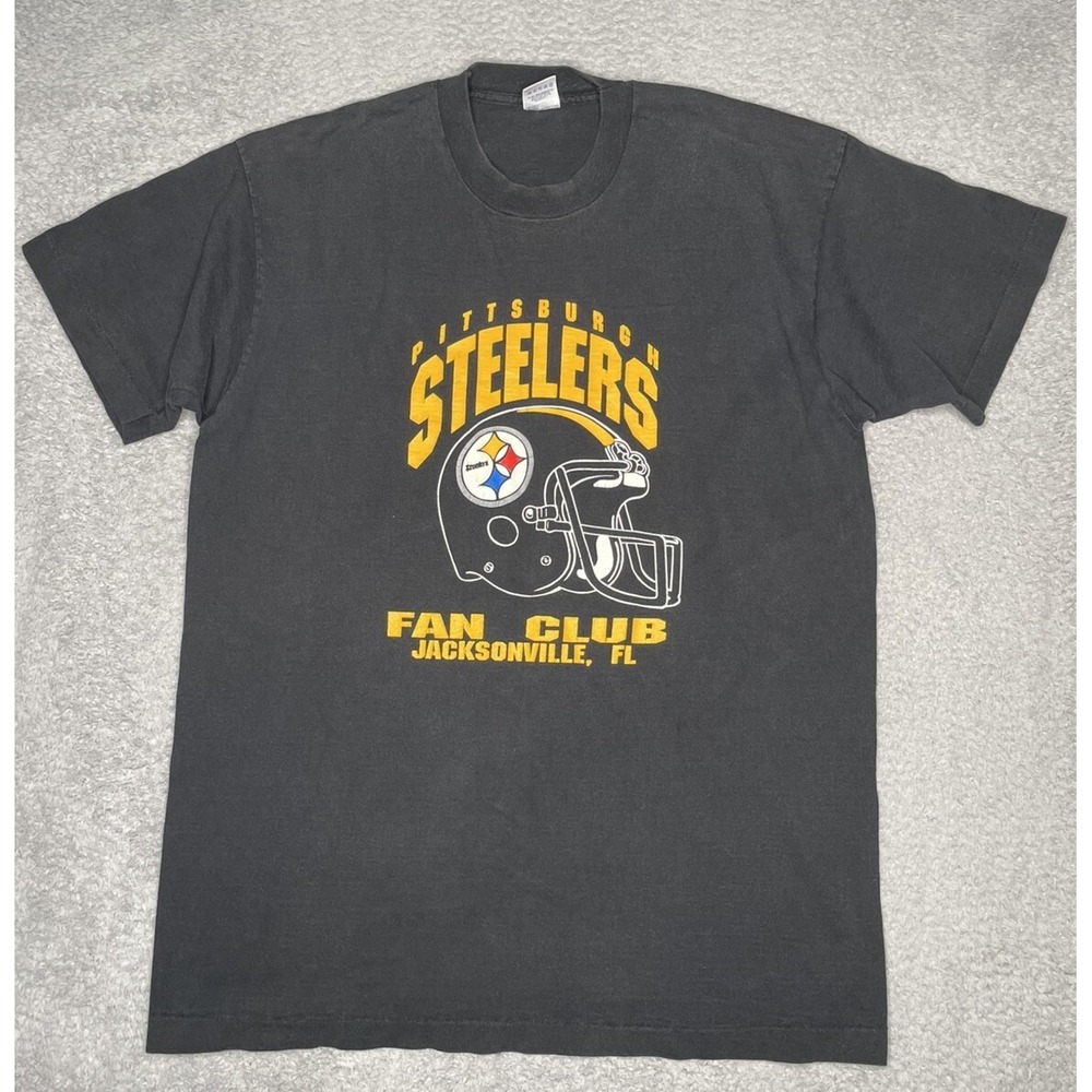 VTG Pittsburgh Steelers Fan Club Jacksonville T-Shirt Mens XL Single Stitch USA
